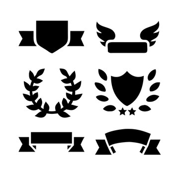 Vintage educational coat of arms set with university college and academy elements isolated vector illustration. Laurel wreaths, shields, ribbons illustration for awards,badges, and branding designs
