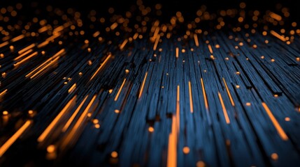 Poster - Abstract digital wood grain with glowing streaks