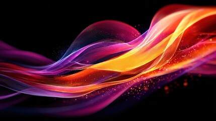 Poster - Abstract dynamic curves of vibrant color (1)