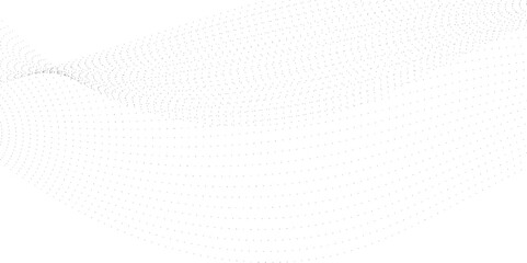 Poster - Abstract halftone background with wavy surface made of black dots on white modern dots background