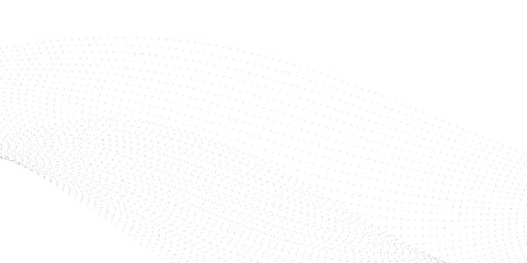 Poster - Abstract halftone background with wavy surface made of black dots on white modern dots background