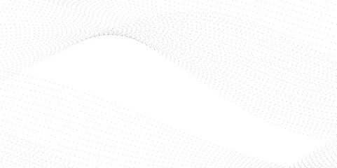 Poster - Abstract halftone curve gradient pattern with flowing dots particles wave isolated on transparent background. Vector design for banner, flyer in concept of neural network