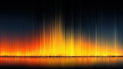 Poster - Abstract fiery aurora borealis landscape
