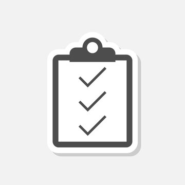 Check list icon sticker isolated on gray background