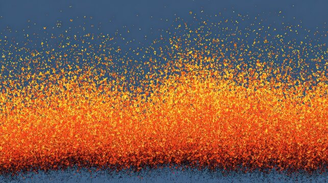 Abstract fire effect, pixelated flames
