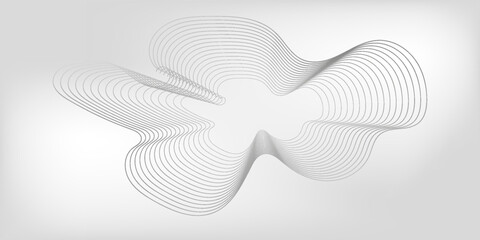 Poster - Grey and white abstract background with dynamic lines vector.