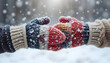 © Regile - Holding Hands with Mittens in Snowfall Winter Scene
