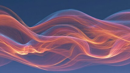 Poster - Abstract flowing ribbons of glowing color