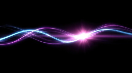 Poster - Abstract glowing lines on a dark background