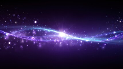 Poster - Abstract glowing purple and blue wave design