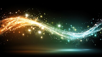 Poster - Abstract glowing waves of light
