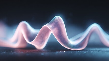 Poster - Abstract, glowing, wavy form.  Close-up