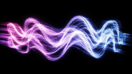 Poster - Abstract glowing wavy lines