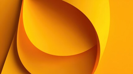 Poster - Abstract graphic design of flowing, curved yellow shapes