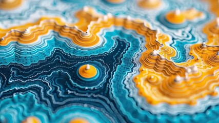 Poster - Vibrant Abstract Swirls of Blue and Orange Colors Creating an Artistic Flowing Pattern