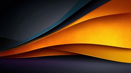 Poster - Abstract layered shapes in orange and dark hues