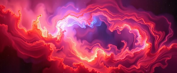Wall Mural - Swirling nebulae in vibrant hues, cosmic dust trails, abstract shapes ,  mystical,  design