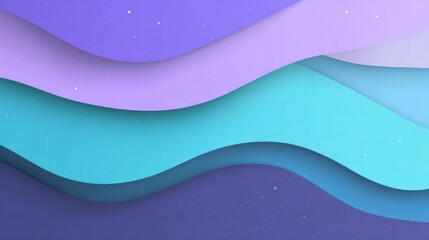 Poster - Abstract layered wavy background in pastel colors with subtle glitter