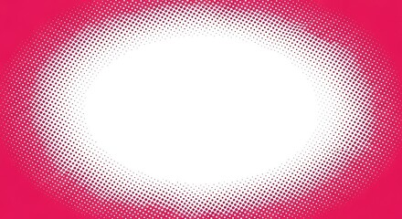 Poster - Abstract halftone pattern with a white oval center fading into a pink background, creating a vignette effect.