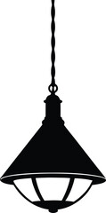 Poster - Classic hanging ceiling lamp silhouette design isolated on transparent background