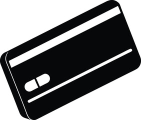 Poster - Clean concept silhouette of a credit card isolated on transparent background