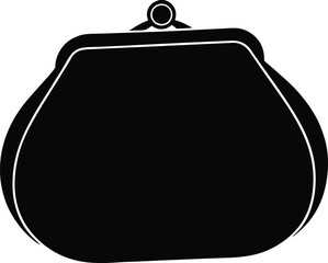 Poster - Minimalist silhouette of a coin purse in a clean concept isolated on transparent background