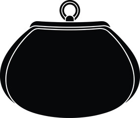 Poster - Minimalist silhouette of a coin purse a simple and clean design isolated on transparent background