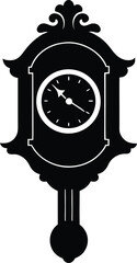 Poster - Classic wall clock silhouette isolated on a transparent background representing time and vintage design isolated on transparent background
