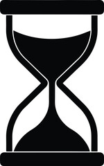 Poster - Black silhouette of a countdown timer with digital numbers and a circular dial isolated on transparent background