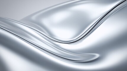 Poster - Abstract metallic flowing shapes