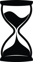 Poster - Elegant silhouette of an hourglass with flowing sand symbolizing time passing isolated on transparent background