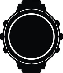 Poster - Minimalist watch face silhouette design with clean lines isolated on transparent background