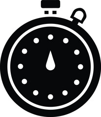 Poster - Classic stopwatch with prominent buttons a timeless sports timing device isolated on transparent background silhouette