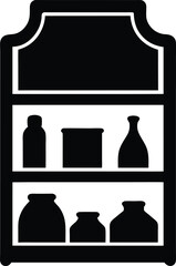 Poster - Clean concept product shelf icon silhouette isolated on transparent background for modern design