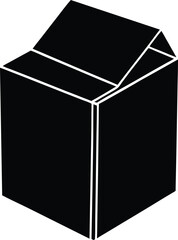 Poster - Clean silhouette of a product packaging box isolated on transparent background