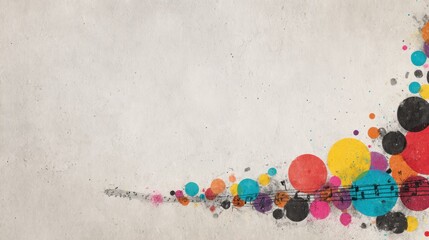 Poster - Abstract musical background with colorful circles