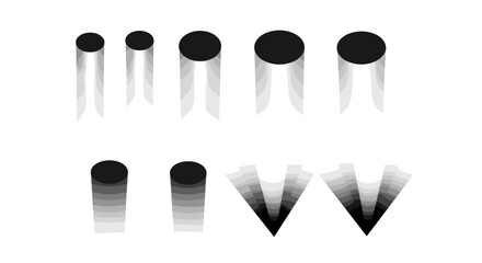 Aufkleber - Abstract representation of black circles with faded trails on a white background design element