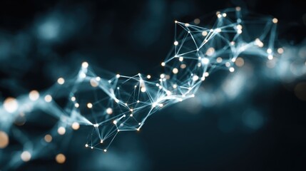 Poster - Abstract network of glowing points and lines
