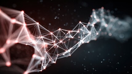 Poster - Abstract network of interconnected points and lines.  Particles in motion