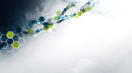 Poster - Abstract scientific image of DNA and hexagons