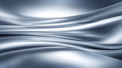 Poster - Abstract silver flowing fabric design