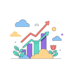 Poster - Colorful growth chart illustration with decorative elements