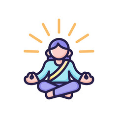 Poster - Meditating figure with energy radiating outward
