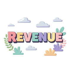 Poster - Revenue wordmark with clouds and decorative elements
