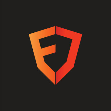 fj letter and shield logo vector