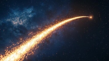 Poster - Glowing Star Trail in Cosmic Space with Sparkling Stardust
