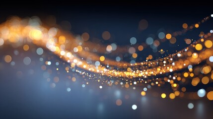 Poster - Abstract swirling golden lights on a dark background