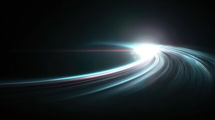 Poster - Abstract swirling light trails in a dark background