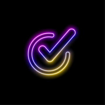 Blue check mark. Verified badge vector icon. Check symbols set. neon style.Social media account verification icons. Blue check mark icon. Verified profile badge. Check the symbol in blue color.