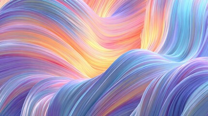 Poster - Abstract swirling ribbons of pastel colors